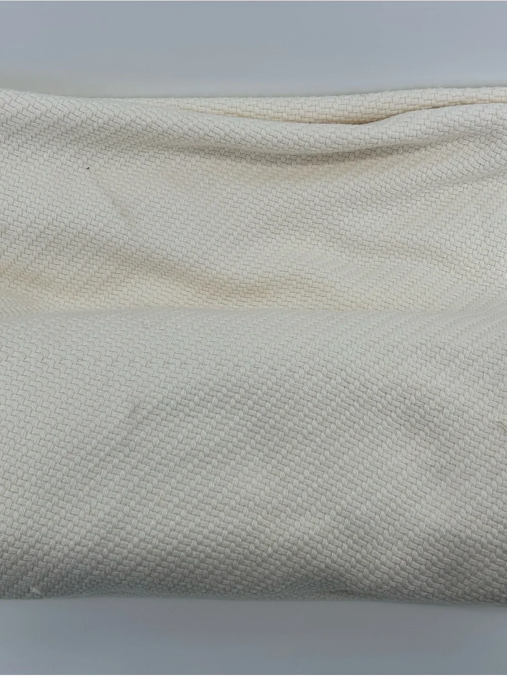 Restoration Hardware Ivory Basketweave Throw